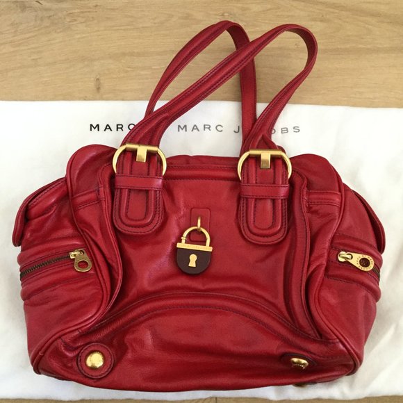 Marc By Marc Jacobs Handbags - Marc by Marc Jacobs Red Leather Lock Bag ON SALE 👍👍👍